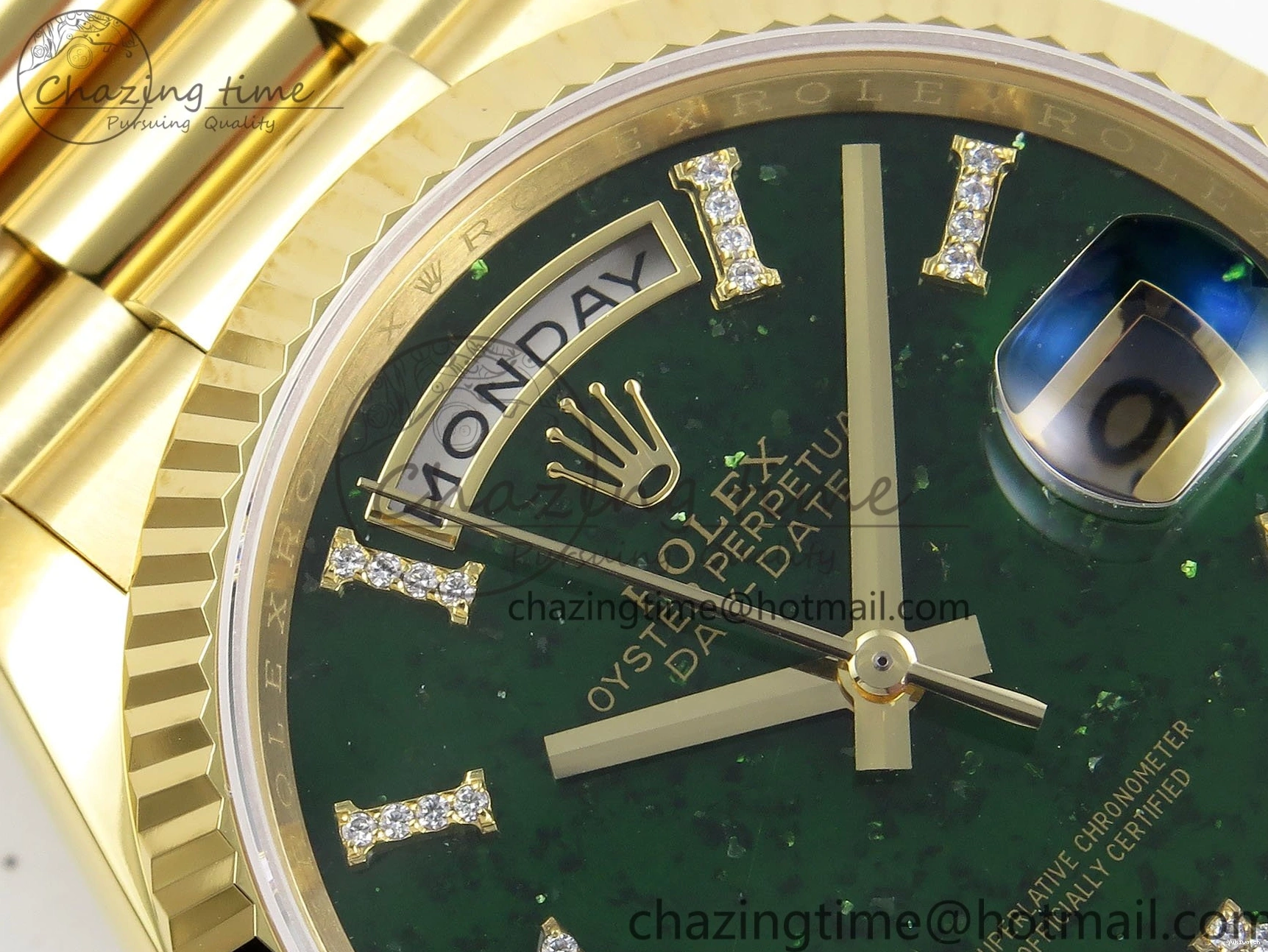 Dial 36 Green Edition YG Bracelet RAF YG Best on A2836 1:1 Date Stone Day Roman 0215